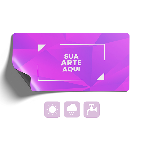Adesivo Vinil Branco ou Transparente Personalizado 6 x 3 cm Retangular ou Corte Especial