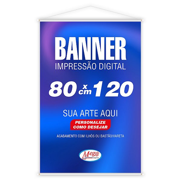 Banner Personalizado 80x120 cm Lona 440g Reforçado Impressão Digital