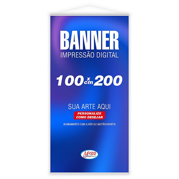 Banner Personalizado 100x200cm Lona 440g Reforçado Impressão Digital