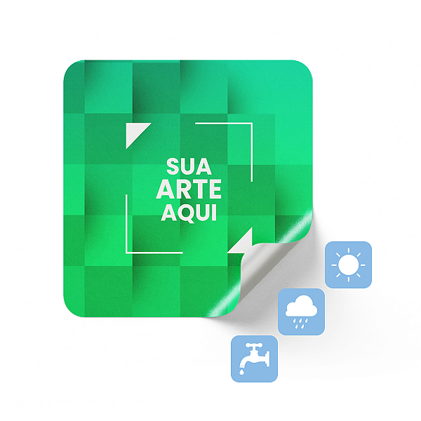Adesivo Vinil Branco ou Transparente Personalizado 5x5cm Quadrado ou Corte Especial