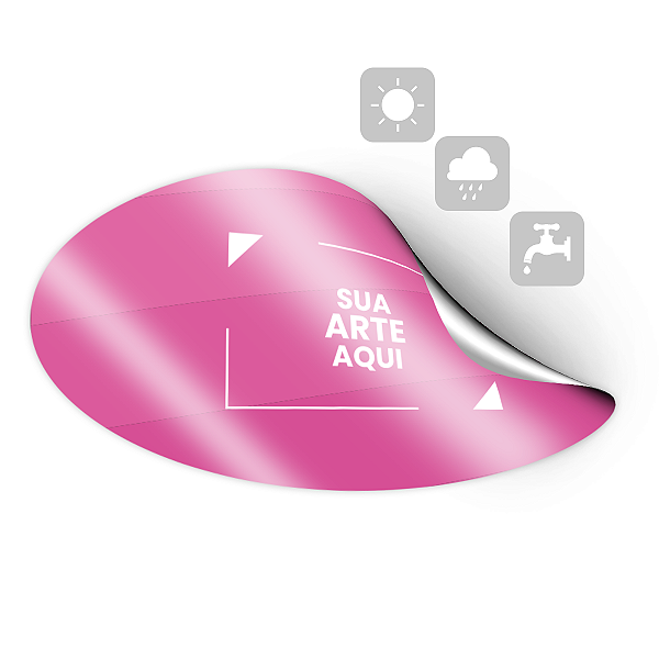 Adesivo Vinil Branco ou Transparente Personalizado 6 x 3 cm Oval ou Corte Especial