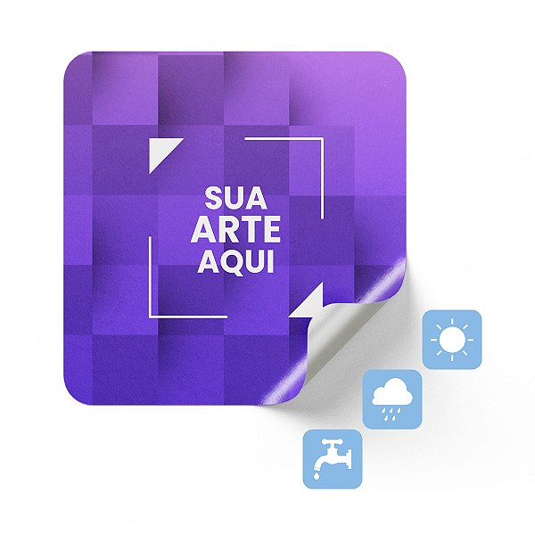 Adesivo Vinil Branco ou Transparente Personalizado 6 X 6 cm Quadrado ou Corte Especial