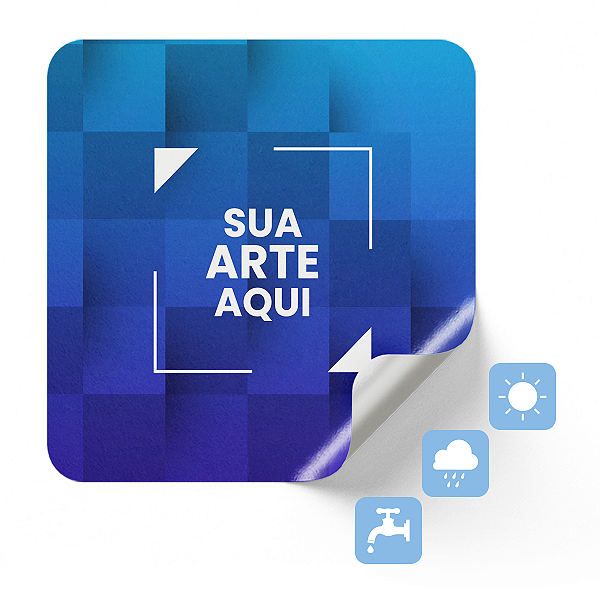 Adesivo Vinil Branco ou Transparente Personalizado 7 X 7 cm Quadrado ou Corte Especial