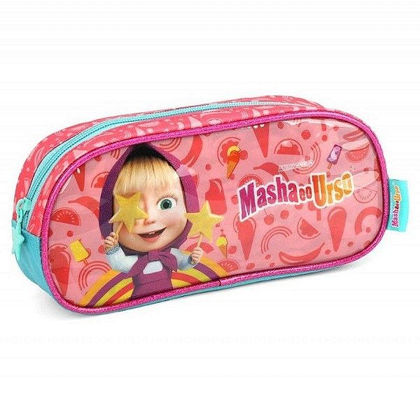 Estojo Simples Masha Eo Urso Salmao Ei39084mu Luxcel