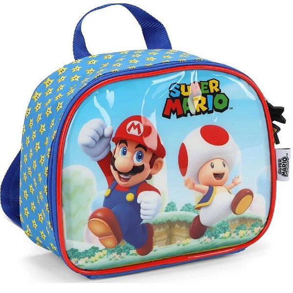 Lancheira Super Mario Azul La39443mo-Az Luxcel
