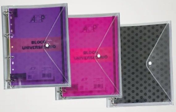 Fich Transparente C/ Botao Rosa Acp 828
