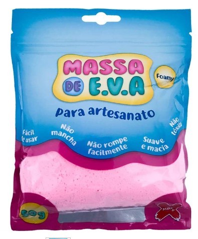Massinha De Modelar Eva Rosa Bebe 50g 13009 Make+