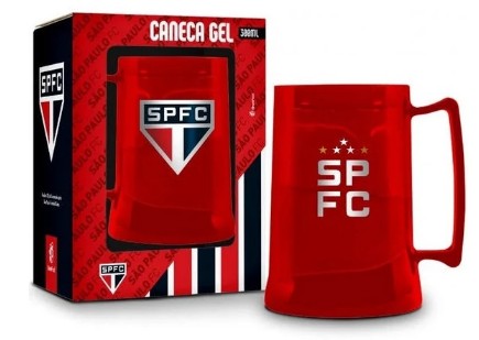 Caneca Gel Sao Paulo Escudos 300ml 12618 Brasfoot