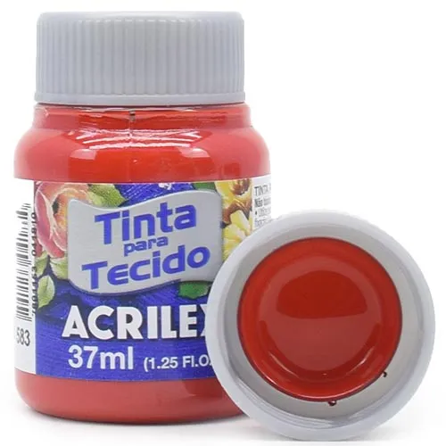 Tinta P/ Tecido 37ml Acrilex Vermelho Tomate 583