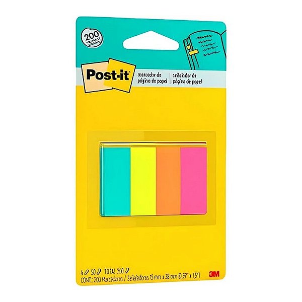 Post-It Flags 4cores Marc De Pagina Papel 3,8cmX1,5cm 3m