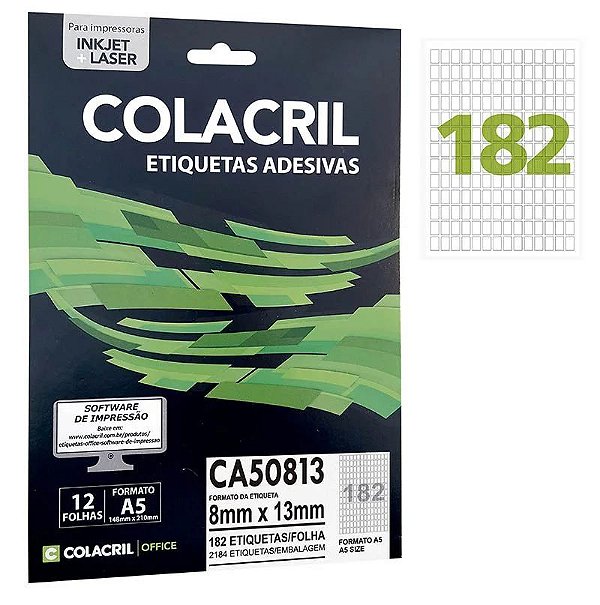 Etiqueta A5 Ca50813 8x13x14 12fl Colacril