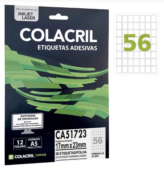 Etiqueta A5 Ca51723 17x7x23 12fl Colacril
