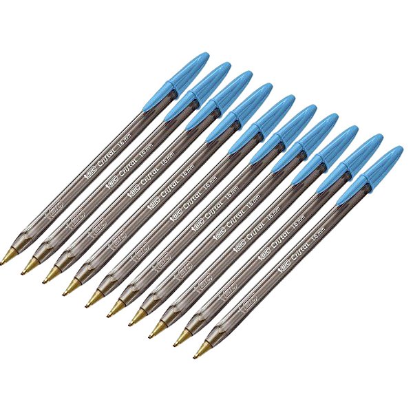 Kit C/10 Caneta Bic Cristal Intenso 1.6 Fashion Azul Turquesa 892009