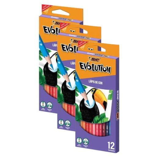 Kit C/3 Lapis De Cor C/12 Evolution Bic