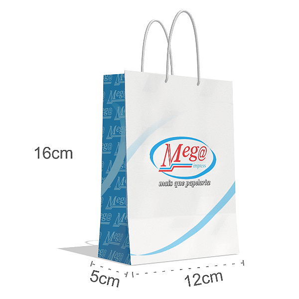 Sacola Personalizada 12x16x5cm Papel 180g  SM2 Impressão Color