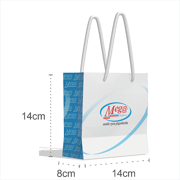 Sacola Personalizada 14X14X8cm Papel 120g SM3 Impressão Color