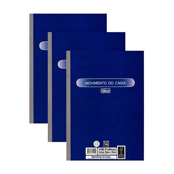 Kit C/3 Movimento Do Caixa Gd 100fl Tilibra 151521
