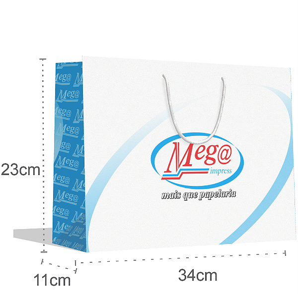 Sacola Personalizada 34x23x11cm Papel 180g SM7 Impressão Color
