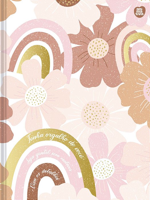 Agenda Mulher Costurada Cores Claras Estampa Flores 10106