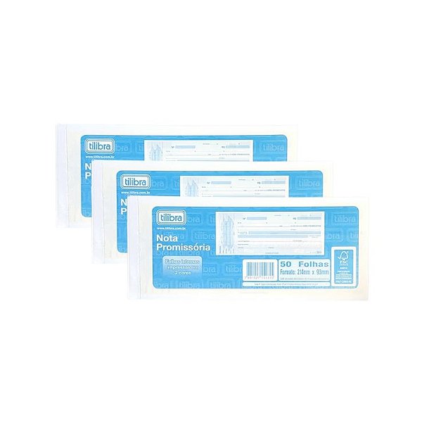 Kit C/3 Notas Promissoria 50fl Gr Tilibra 151351