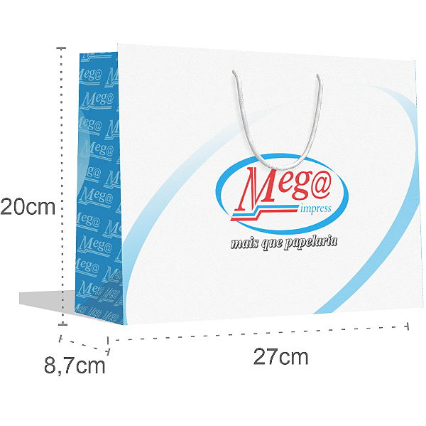 Sacola Personalizada 27x20x8,7 cm Papel 180g SM6.5 Impressão Color