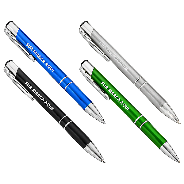 Caneta de Metal Personalizada Com Gravação Laser C2A Sua Marca, Seu Logo