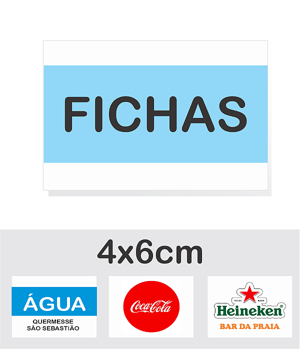 FICHA PARA BAR FESTAS EVENTOS PAPEL OFF SET 4X6CM 240G
