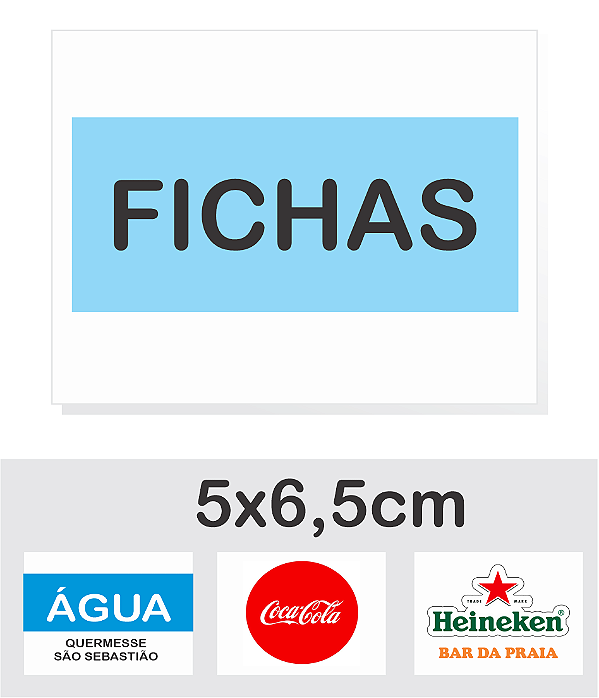 FICHA PARA BAR FESTAS EVENTOS PAPEL OFF SET 5X6,5CM 240G