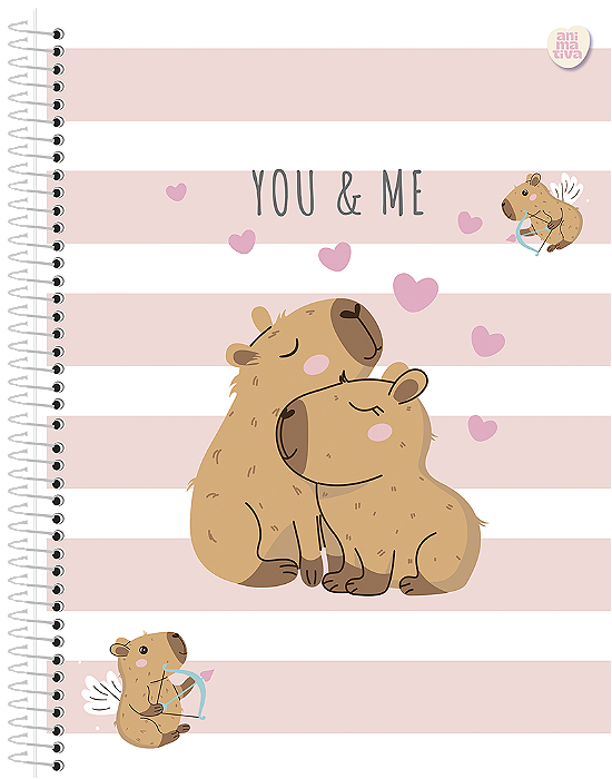 Caderno Capa Dura 10x1 Capycuties 160fls Sd Animativa 11008