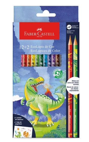 Lapis De Cor C/12 + 2 Dinossauro Faber 120912+2DINO