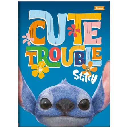 Caderno Brochura Capa Dura Stitch Movie 80 Folhas Foroni - Sortido