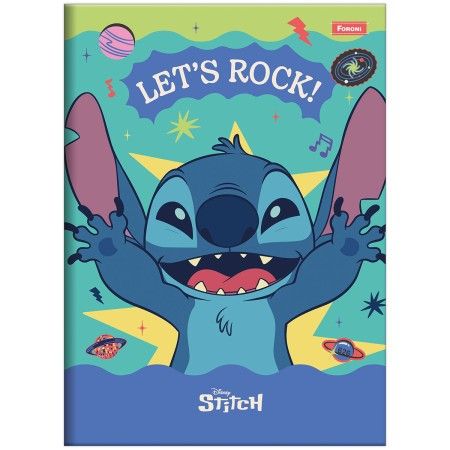 Caderno Brochura Capa Dura Stitch 80 Folhas Foroni - Sortido