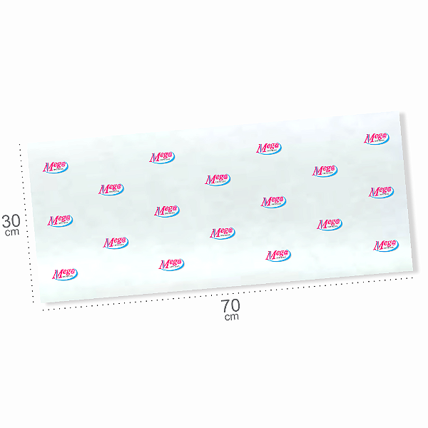 Papel de Seda Personalizado 30x70cm com seu Logo para Lojas e Embalagens Impressão Colorida