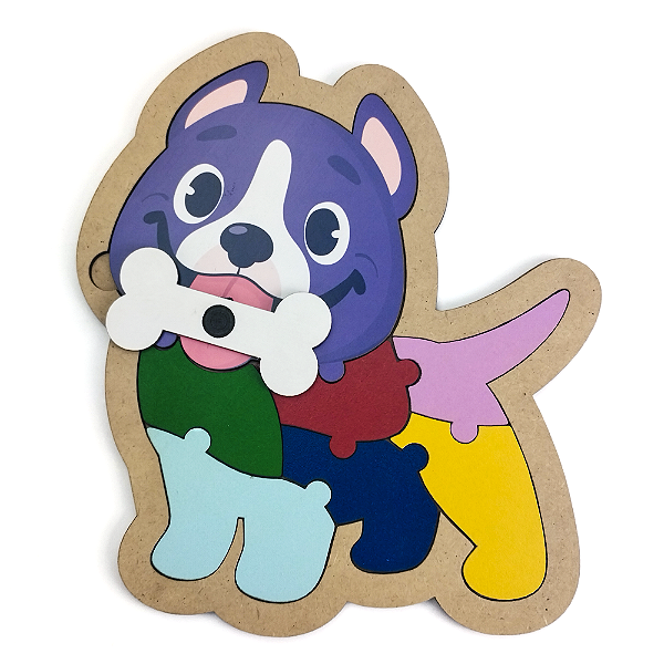 Brinquedo Educativo Quebra Cabeça Cachorrinho Mdf Madeira Com Imã