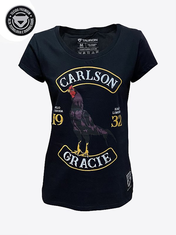 Camiseta Carlson Gracie Galo de Briga Feminina Preta