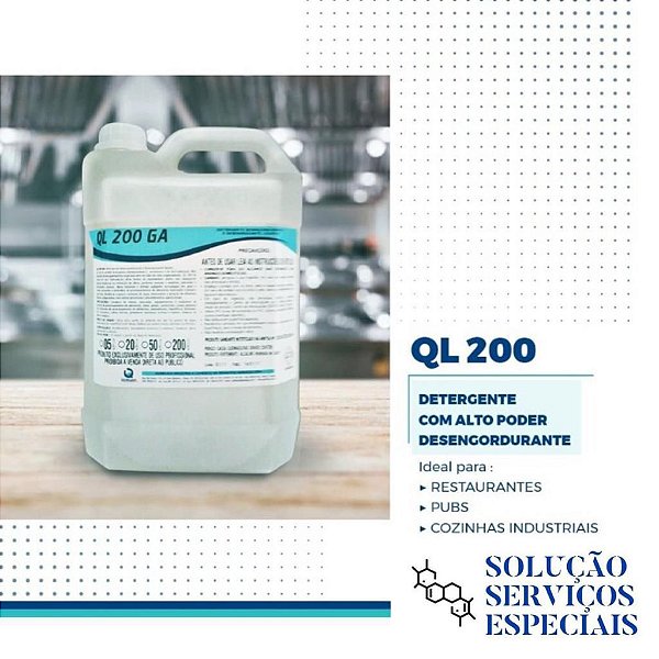 QL 200 GA - Detergente desengordurante cozinha