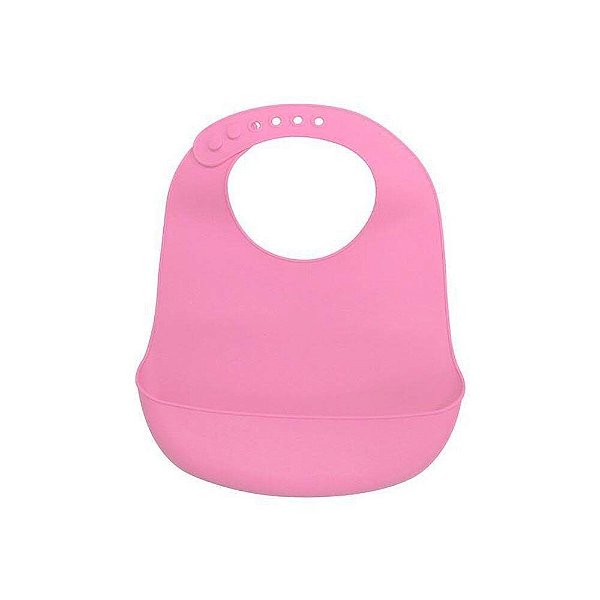 Babador Cata Migalhas em Silicone Reutilizável para Bebê Rosa UnyHome.