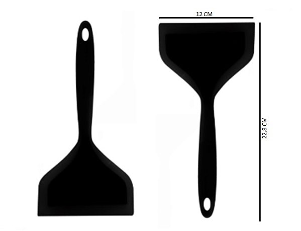 Jogo de Duas  Espátulas Larga Silicone Cabo Maciço 25,8 cm  Livre de BPA UNYHOME