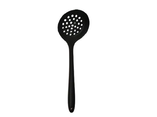 Escumadeira Cabo Maciço Inteiriça de 32cm em Silicone Preto UNYHOME