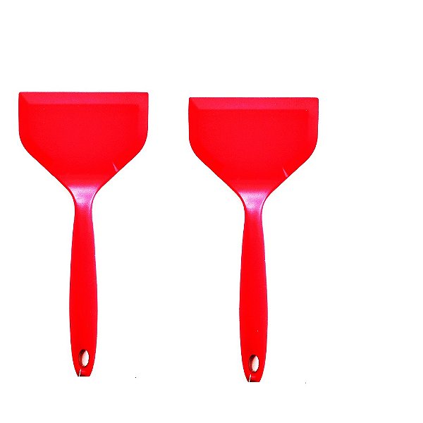 Jogo 2 Peça, Espátulas Raspador Larga Silicone Cabo Maciço 25,8  Vermelho cm UNYHOME