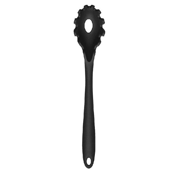 Pegador de Macarrão em Silicone Maciço 28 cm Preto  UnyHome.
