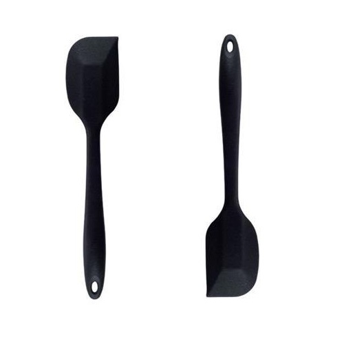 Duas Espátulas Raspador Diagonal De Silicone  Maciço Preto 27cm  Livre de BPA UnyHome.