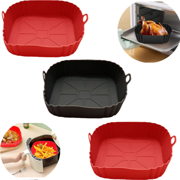 KIT 3 Forros para Air Fryer 4L Quadrada Silicone - UnyHome