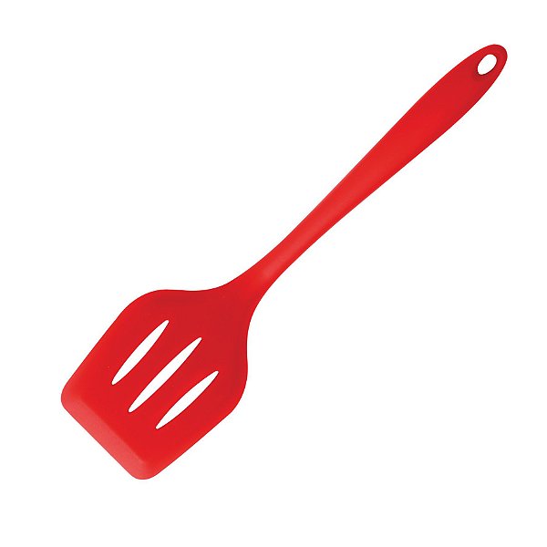 Espátula Vazada de Silicone Maciço Vermelho 30cm UNY HOME.