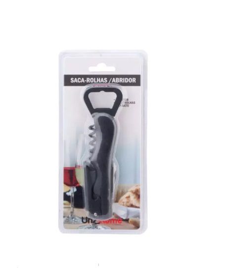 Saca Rolha Abridor de Garrafa de Vinho em Aço Inox 13,5cm  UnyHome
