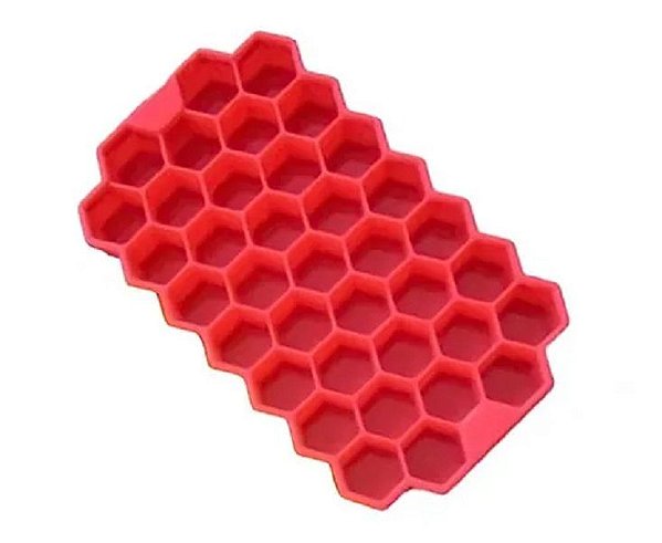 Forma Gelo Silicone Colmeia Vermelho 20x2.4 Uny Home.