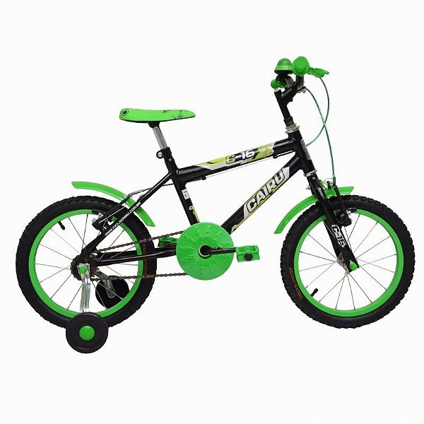 Bicicleta Cairu 16 MTB Reb. Masc Pto/Verde