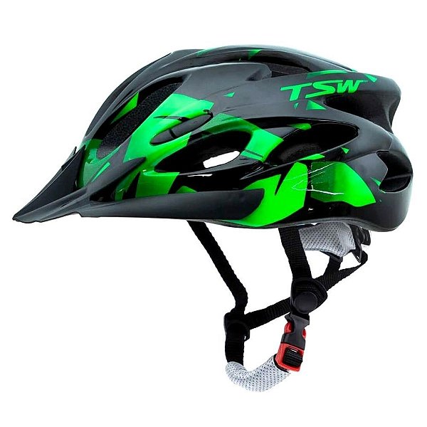 Capacete Tsw mtb raptor ii led pt/cz/vd c/vis.