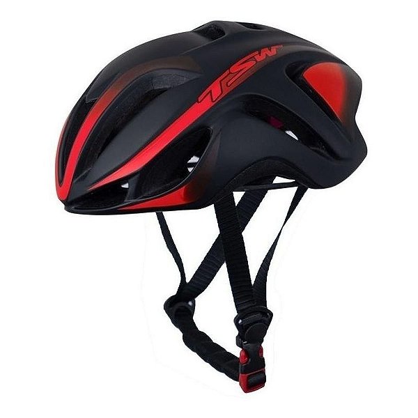 Capacete tsw team tam. 54-57 preto/vermelho