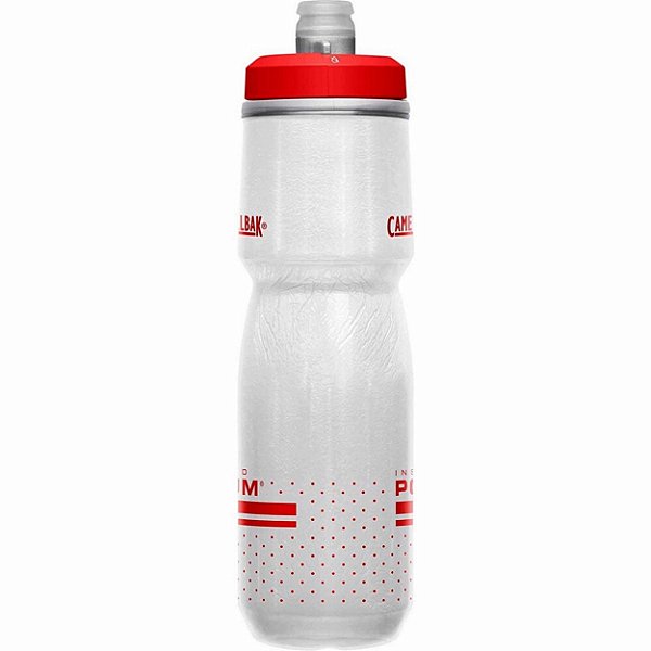 Garrafa Camelbak Podium Chill 710ml branco e vermelho